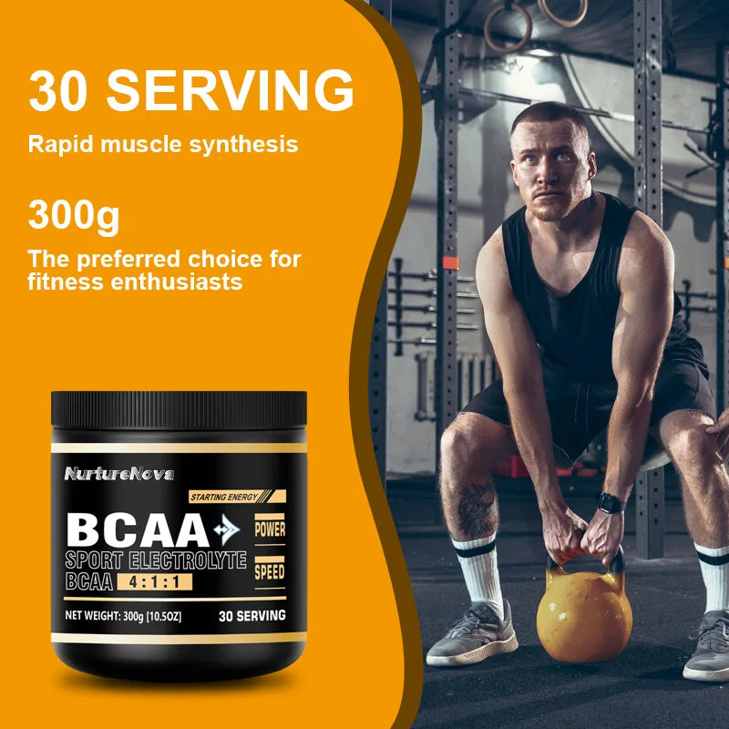 Cross-Border Supply Large Spot Quantity SPORT ELECTROLYTE BCAA 300g Powder OEM Supported Muscle Growth Energy Adult
