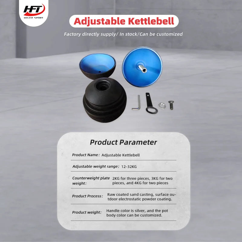 Free Weights Adjustable 12 KG to 32 KG Kettlebell Competition Style