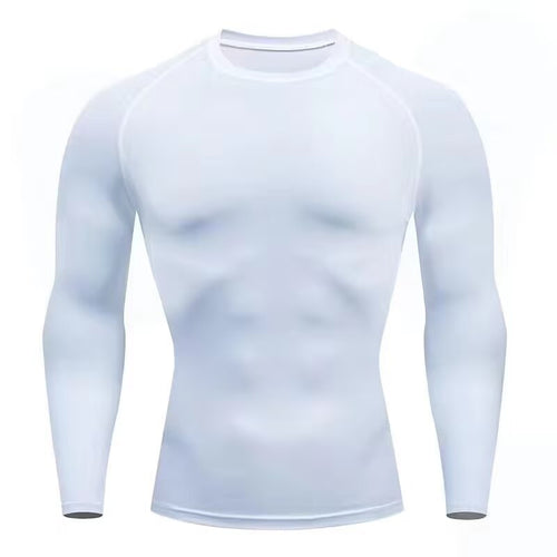2024 Quick-drying tights men's long-sleeved running training fitness equipment autumn and winter bottoming elastic sports