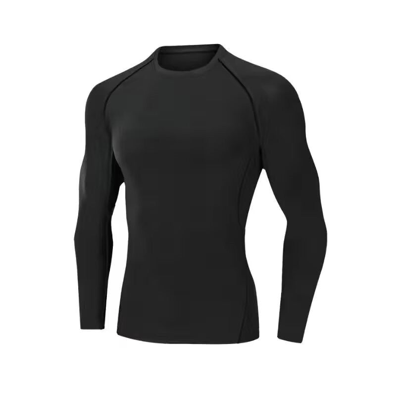 2024 Quick-drying tights men's long-sleeved running training fitness equipment autumn and winter bottoming elastic sports