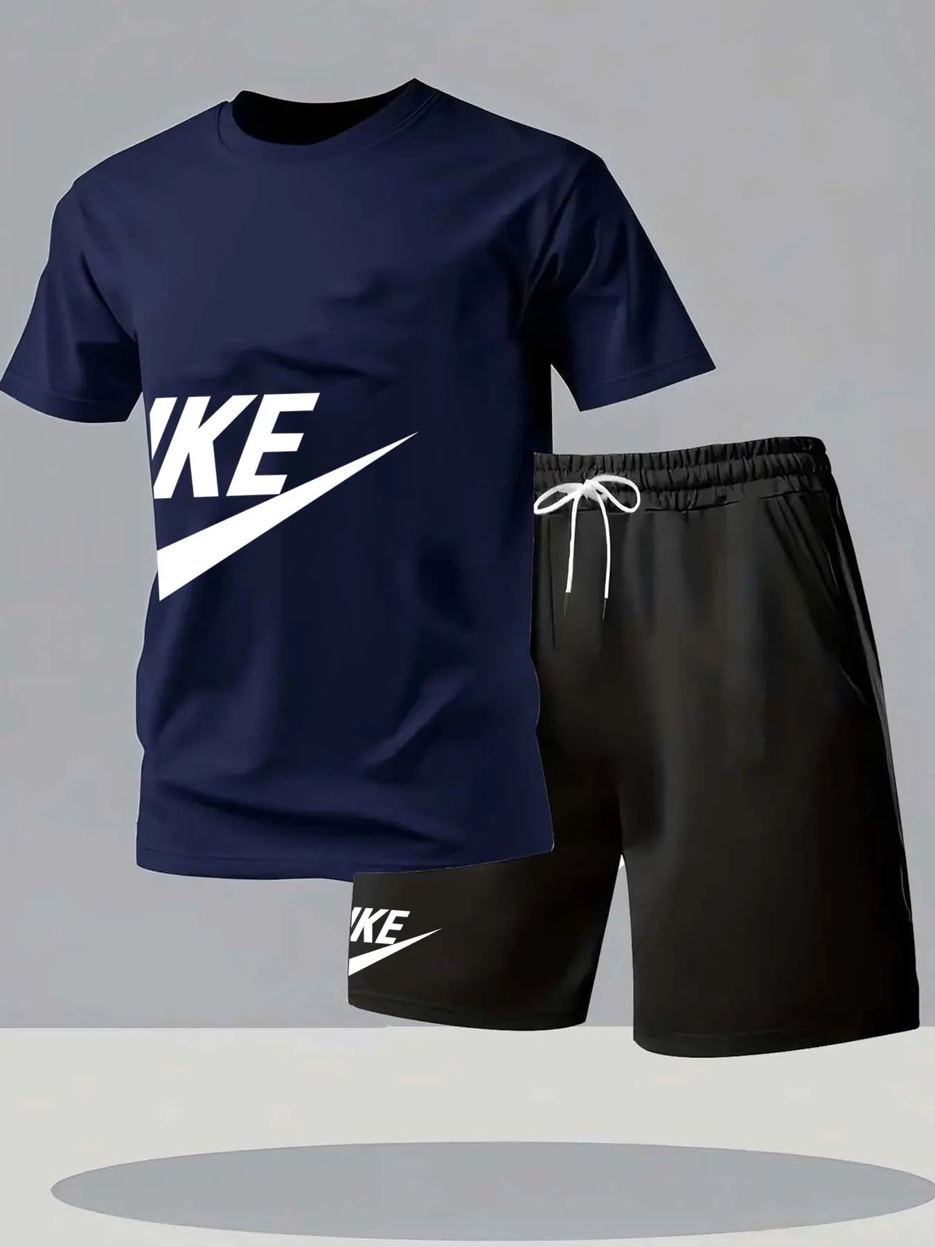 Fitness training dedicated men two piece set, stretch and breathable, adapt to all kinds of gym movements.