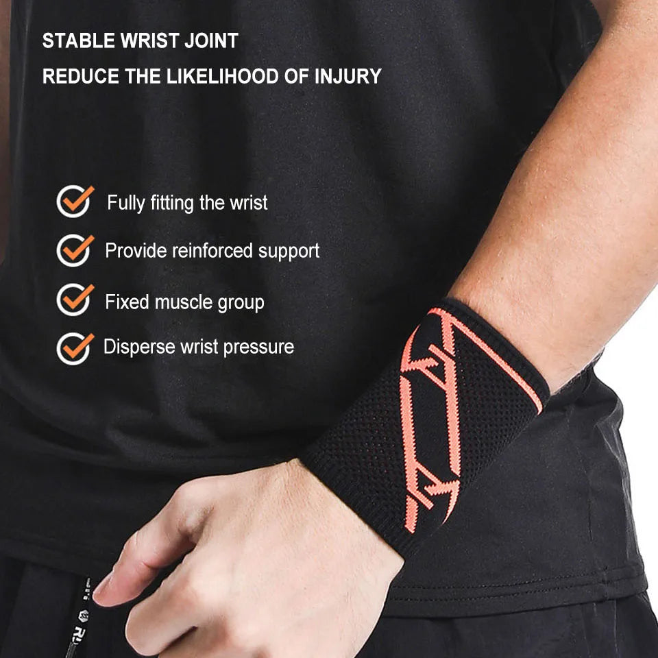 AOLIKES Wrist Band Support Sleeve - Elastic & Breathable Knitted Fabric Compression Brace - for Tennis, Gym, Sport, Tendonitis