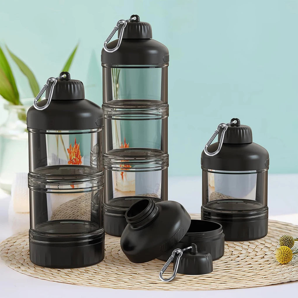 Protein Powder Dispenser Box with and Box for Food Storage Food - Grade PC, Suitable for Gym Exercise transparent