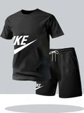 Fitness training dedicated men two piece set, stretch and breathable, adapt to all kinds of gym movements.