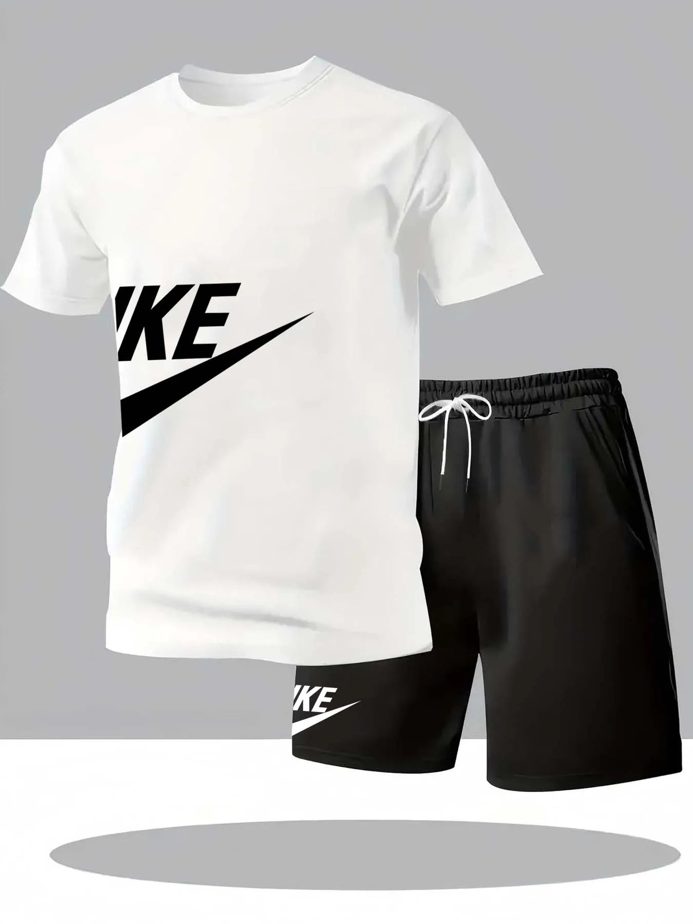Fitness training dedicated men two piece set, stretch and breathable, adapt to all kinds of gym movements.
