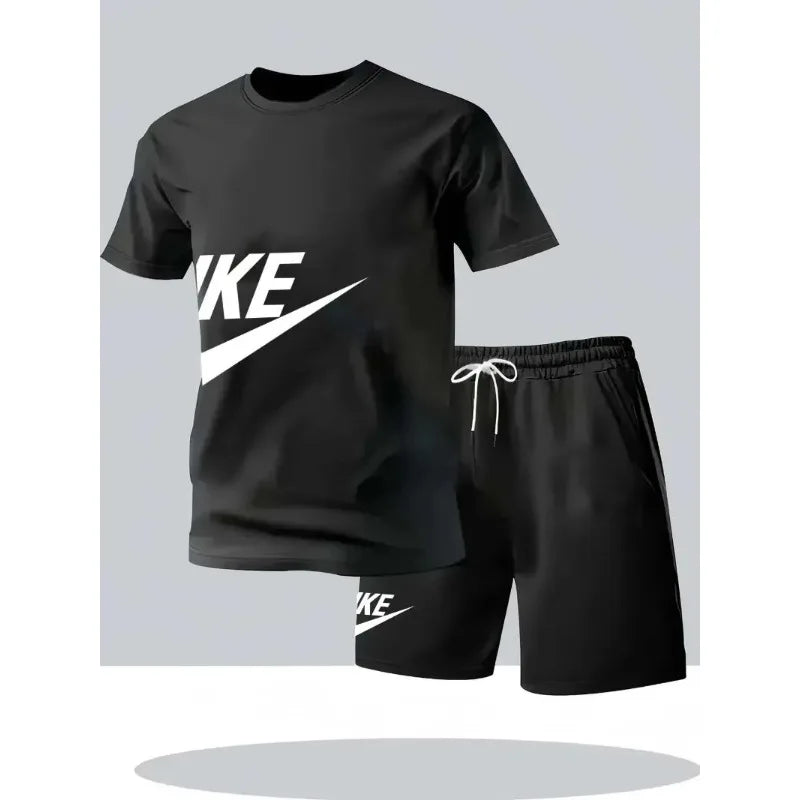 Fitness training dedicated men two piece set, stretch and breathable, adapt to all kinds of gym movements.