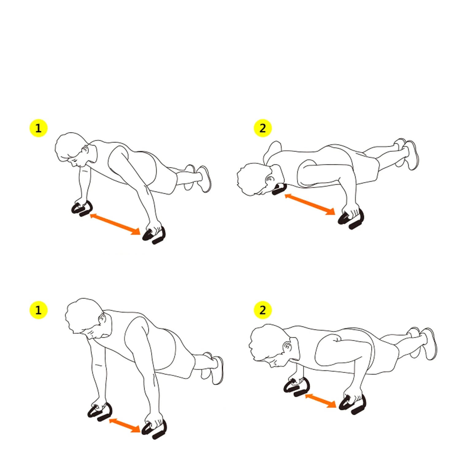 Push-up Strength training - portable structure for family fitness training and Push-up support handle for floor exercise 1 Pair