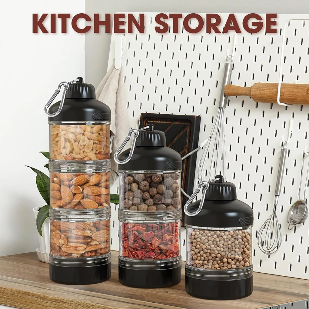 Protein Powder Dispenser Box with and Box for Food Storage Food - Grade PC, Suitable for Gym Exercise transparent